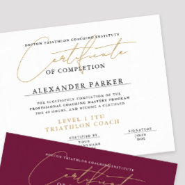 Póster Diploma simple de certificado de oro blanco blanco