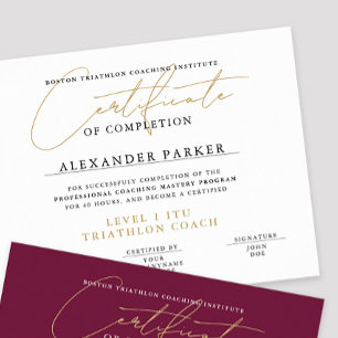 Póster Diploma simple de certificado de oro blanco blanco