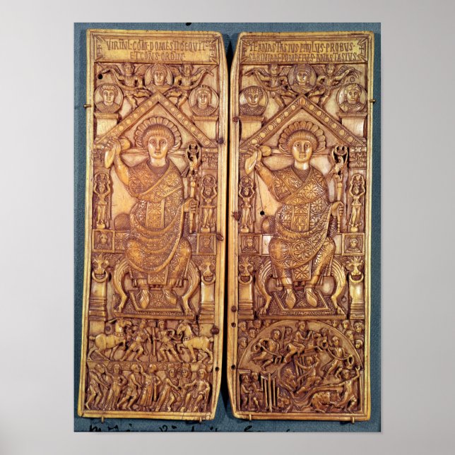 Póster Diptych consular Anastasius tallado (Frente)