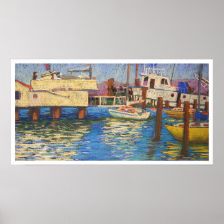 Póster dique de barco de parque acuático