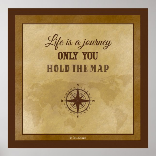 Póster Dirección de la vida Cotización espiritual Inspira (Frente)