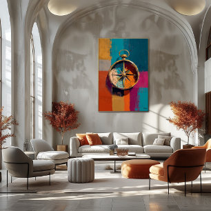 Póster Dirección de pintura de compás impresionista moder