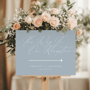 Póster Dirección de Recepción de Boda Moderna Azul: Por A
