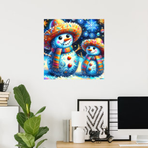 Póster Dirección de regreso de Snowman, hombre de nieve y