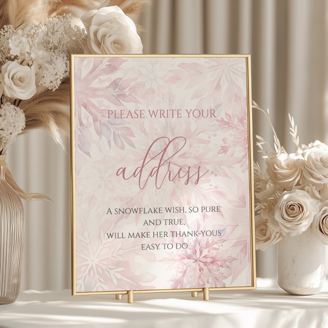 Póster Dirección del copo de nieve rosa del Chica Baby Sh (Subido por el creador)