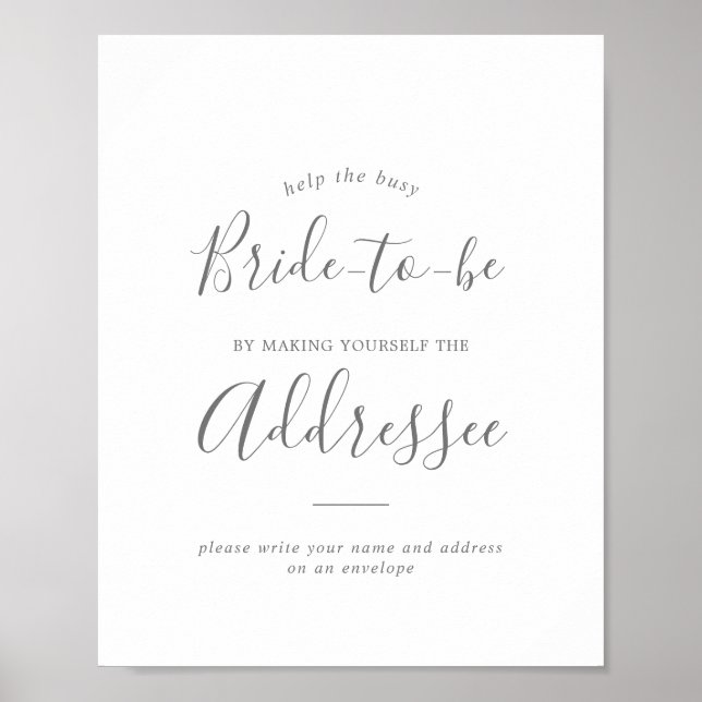 Póster Dirección plateada minimalista y Rótulo sobre (Frente)