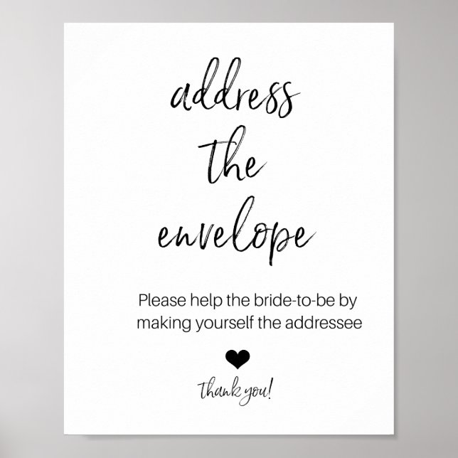 PÓSTER DIRECCIONA EL SOBRE PARA EL CARTEL DE DUCHA (Frente)