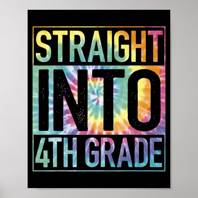 Póster Directamente al 4º Grado De Vuelta A La Escuela Pr (Frente)