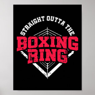 Póster Directamente del ring de boxeo Mma Kickboxing Boxi