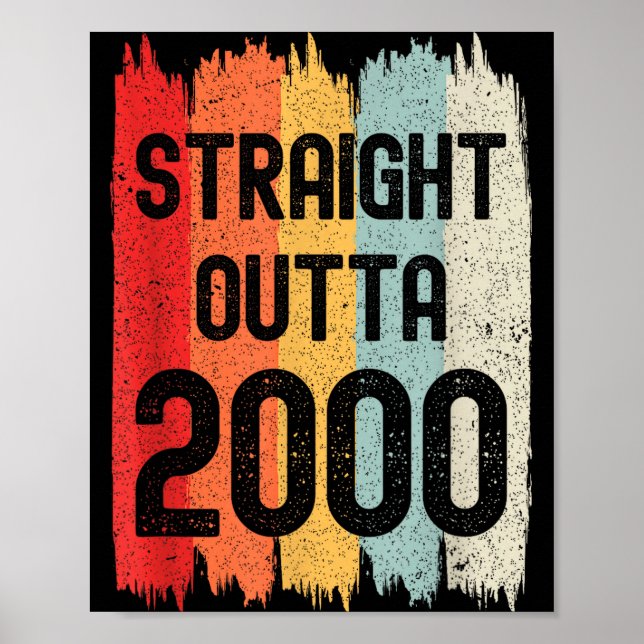 Póster Directo de 2000 Divertido Cumpleaños Retro Increíb (Frente)
