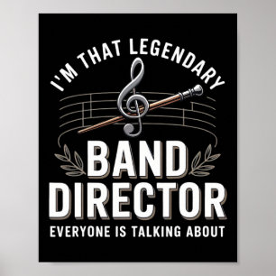 Póster Director de banda divertido profesor de música de