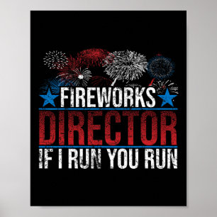 Póster Director de Fuegos Artificiales Divertido Si Yo Co