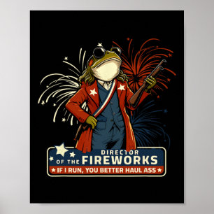 Póster Director de fuegos artificiales si corro mejor te