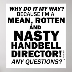 Póster Director desagradable del Handbell