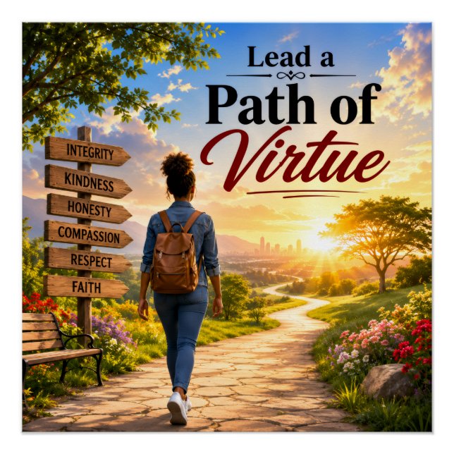 Póster Dirigir un camino de virtud (Anverso)