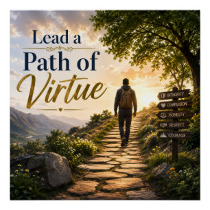 Póster Dirigir un camino de virtud