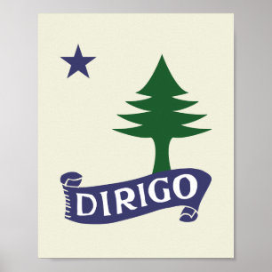 Póster Dirigo / 1901 Bandera Maine Framable Art