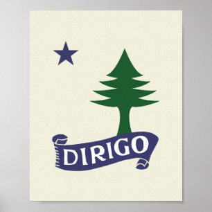 Póster Dirigo / 1901 Bandera Maine Framable Art