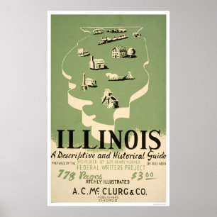 Póster Dirija a Illinois WPA 1940
