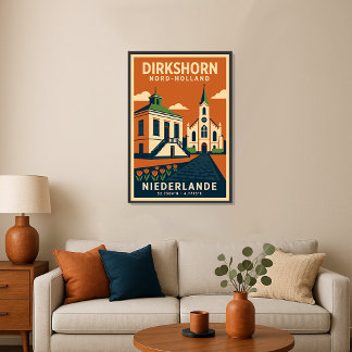Póster Dirkshorn Nord Holland Niederlande Reiseplakat