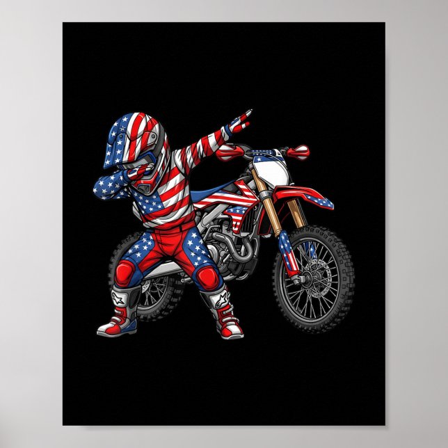 Póster Dirt Bike Art Rider Motocross Motorcycle Dirtbike (Frente)