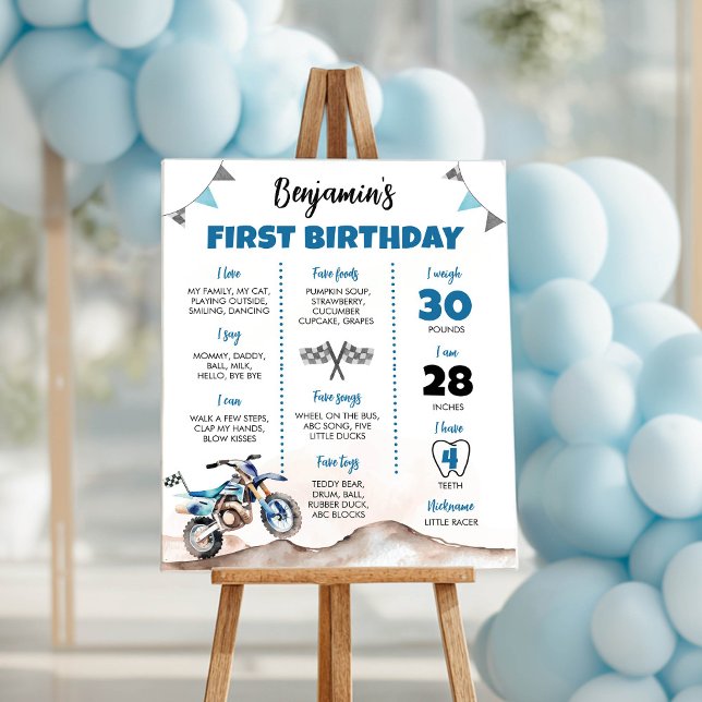 Póster Dirt Bike Boy Birthday Party Milestone Sign (Subido por el creador)