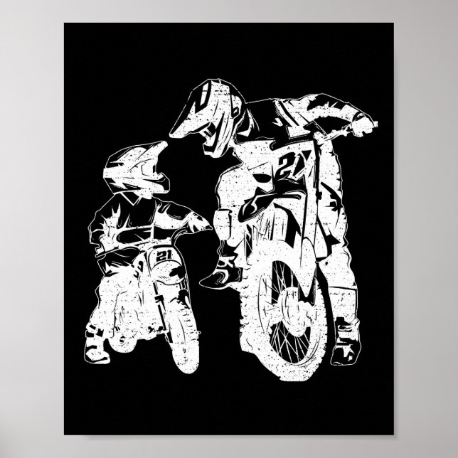 Póster Dirt Bike Dad Motocross Motocross Motorcycle Biker (Frente)