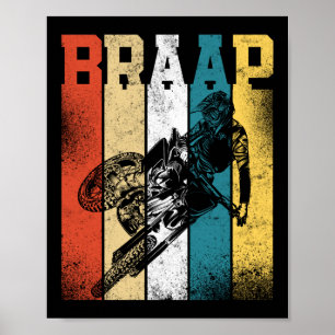 Póster Dirt Bike Motocross Braap Vintage Retro