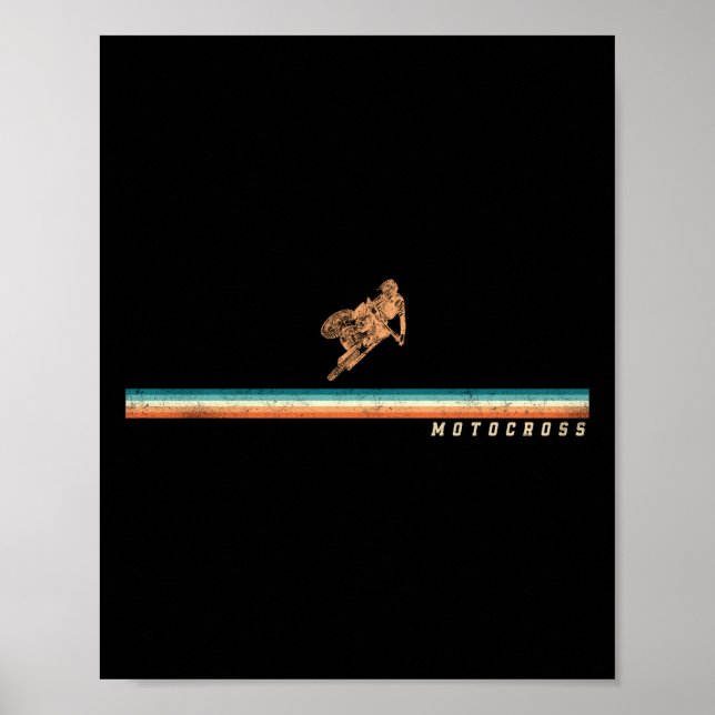 Póster Dirt Bike Motocross Motocross Vintage Retro (Frente)