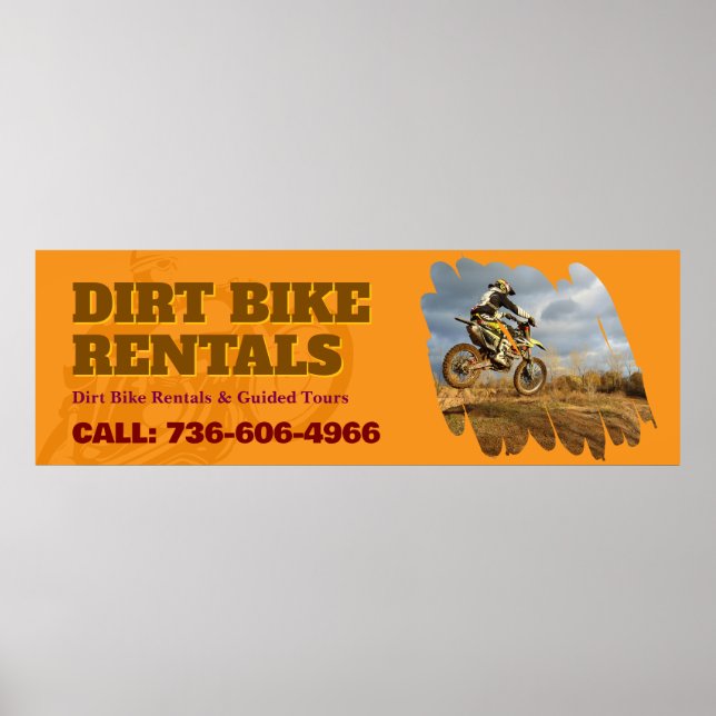 Póster Dirt Bike Rental Personalizado (Frente)