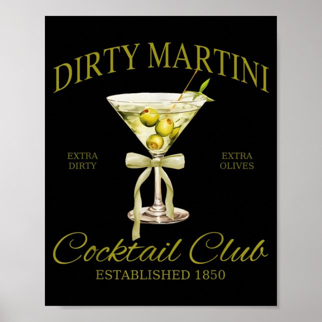 Póster Dirty Bachelorette Martini Tail Club Martini Drink (Frente)
