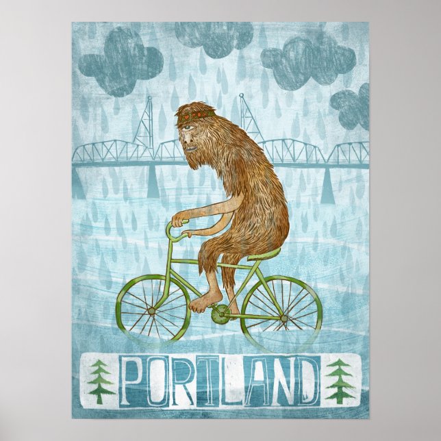 Póster Dirty Wet Bigfoot Hipster (Frente)