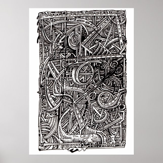 Póster Dis-yunción, Dibujo a tinta (Frente)