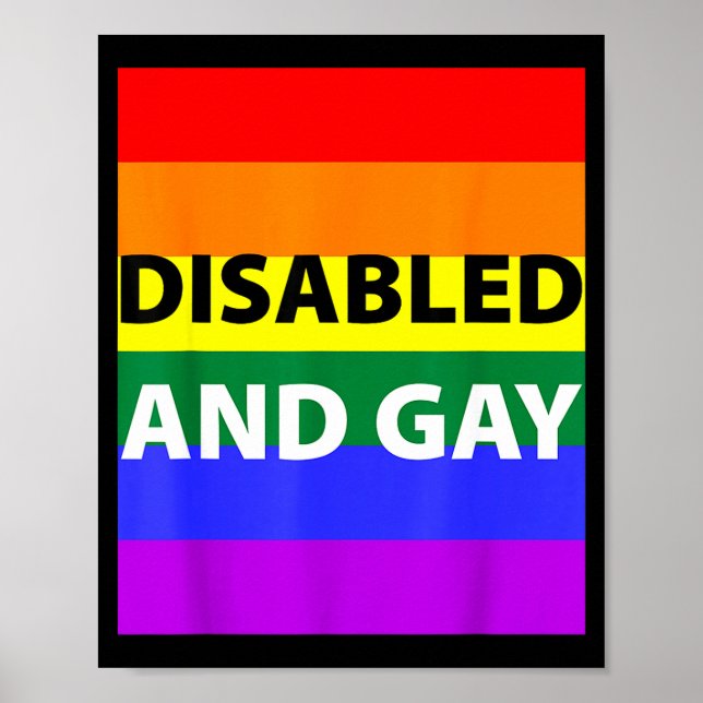 Póster Disabled And Gay Funny For Men Women  (Frente)