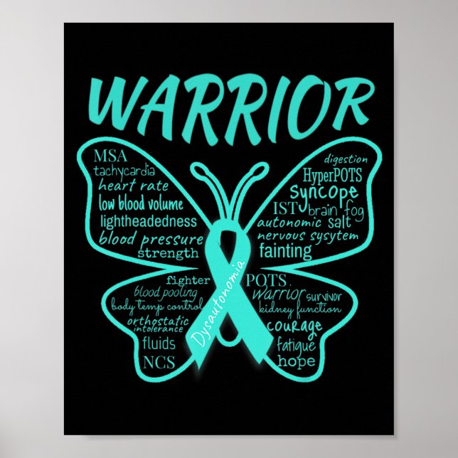 Póster Disautonomia Awareness POTS HyperPOTS NCS Warrior (Frente)