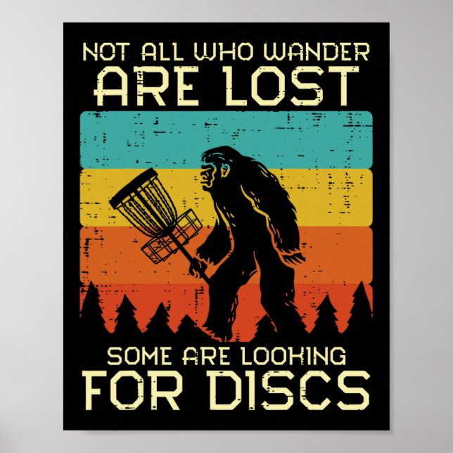 Póster Disc Golf Bigfoot Sasquatch Frisbee Frolf Men Wome (Frente)