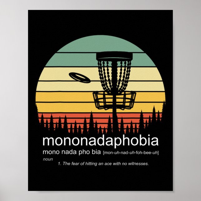 Póster Disc Golf Mononadaphobia Divertido Disco Golf  (Frente)