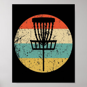 Póster Disc Golf Retro Disc Golf Basket Hooded Sweat