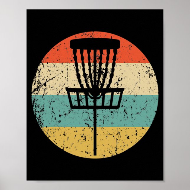Póster Disc Golf Retro Disc Golf Basket Hooded Sweat (Frente)
