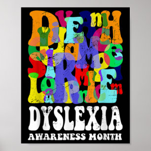 Póster Discapacidad de aprendizaje Dislexia Conciencia Di