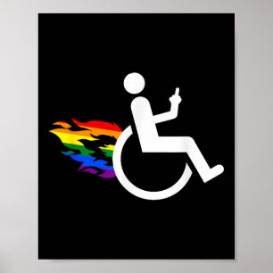 Póster Discapacidad divertida Lesbiana amputada Lgbt Gay