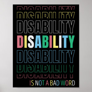 Póster Discapacidad No Una Mala Palabra - Celebrar La Dis
