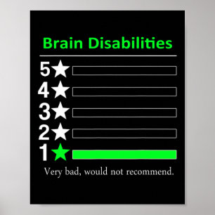 Póster Discapacidades cerebrales Muy malas Discapacidades