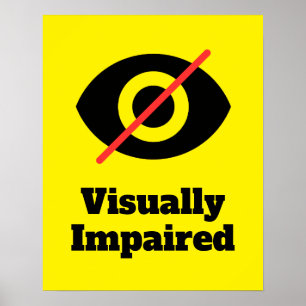 Póster Discapacitado Visual Amarillo