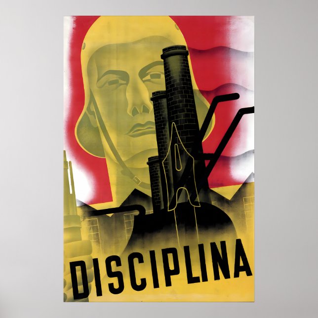 Póster ¡Disciplina! CNT FAI Pared (Frente)
