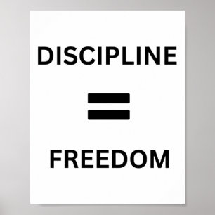 Póster Disciplina = Libertad - La Clave Para El Pegatina 