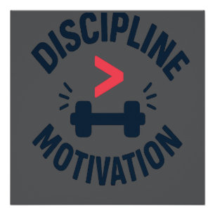 Póster Disciplina Mayor que Motivación - Gimnasio Fitness