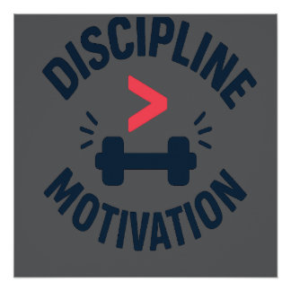 Póster Disciplina Mayor que Motivación - Gimnasio Fitness