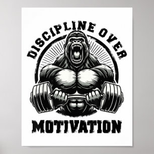 Póster Disciplina Sobre Motivación Pesas Gimnasio Citas G
