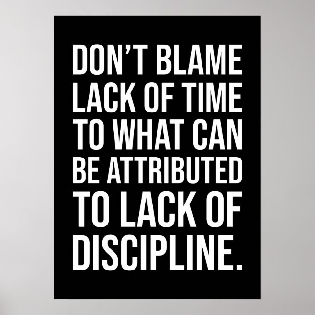 Póster Disciplina vs Falta de tiempo - Motivación (Frente)